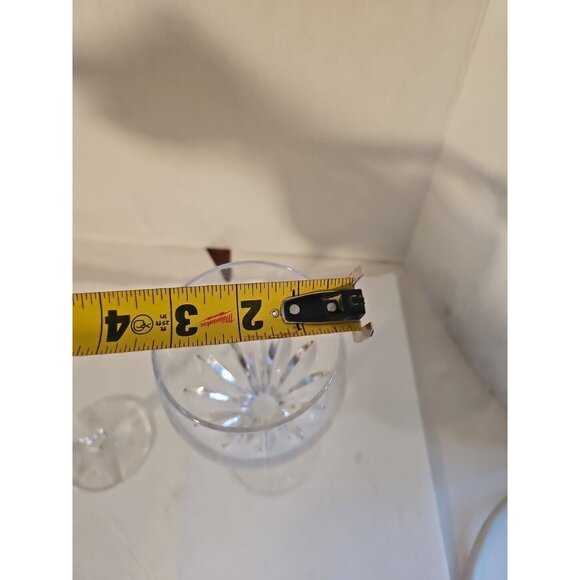 Crystal Wine glass unique cut vertical lines Beautiful Royal Tudor ? Lot Of 2 - Picture 7 of 12